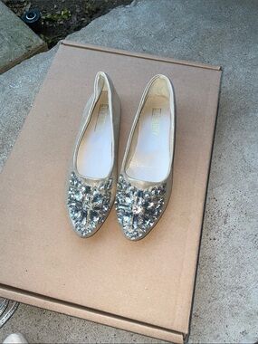 💥NI💥 Crystal-Embellished Champagne Ballet Flats by - Women's Dress Flats